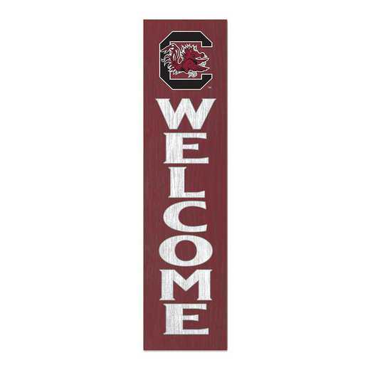 1066101437: 12x48 Leaning Sign Welcome South Carolina Gamecocks