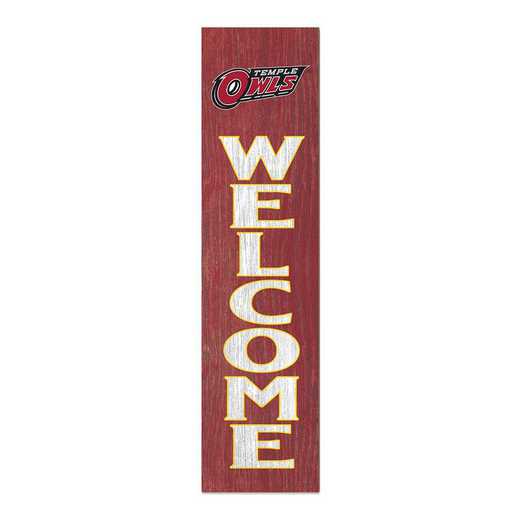 1066101466: 12x48 Leaning Sign Welcome Temple Owls