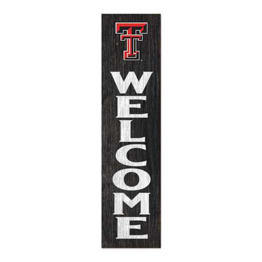 1066101477: 12x48 Leaning Sign Welcome Texas Tech Red Raiders