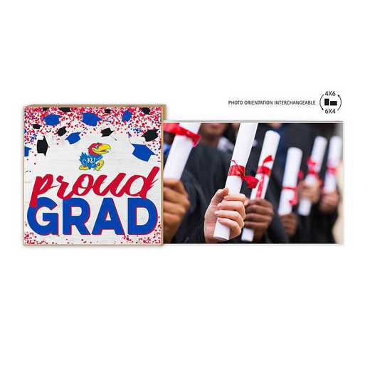 1074101279: Floating Picture Frame Proud Grad Celebration  Kansas Jayhawks