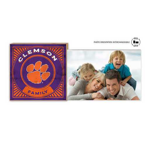 1074102174: Floating Picture Frame Family Retro  Clemson Tigers