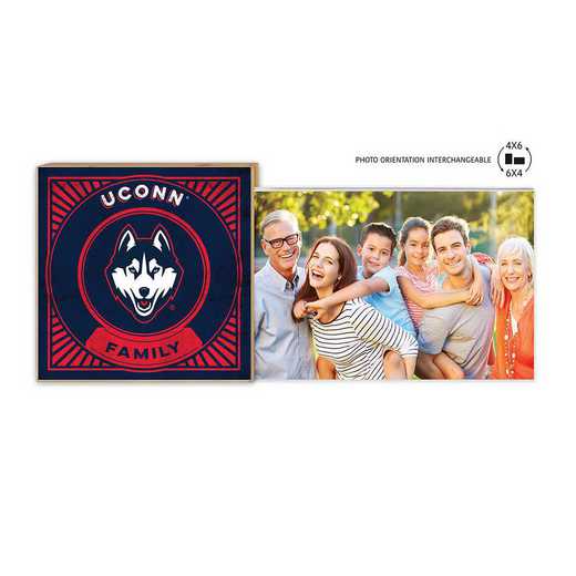 1074102190: Floating Picture Frame Family Retro  Connecticut Huskies