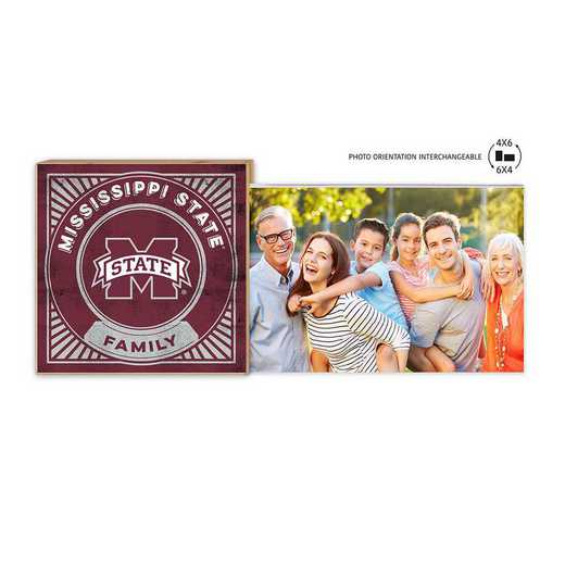 1074102337: Floating Picture Frame Family Retro  Mississippi State Bulldogs