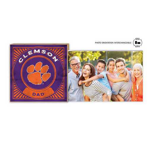 1074103174: Floating Picture Frame Proud Dad Retro  Clemson Tigers