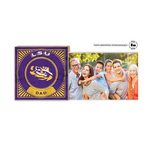1074103299: Floating Picture Frame Proud Dad Retro  LSU Fighting Tigers