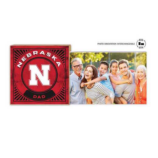 1074103354: Floating Picture Frame Proud Dad Retro  Nebraska Cornhuskers