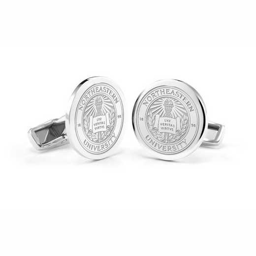 615789282297: Northeastern Cufflinks in Sterling Silver by M.LaHart & Co.