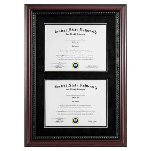Heritage Frames Premium Cherry Wood Double Diploma Frame with Rope Border