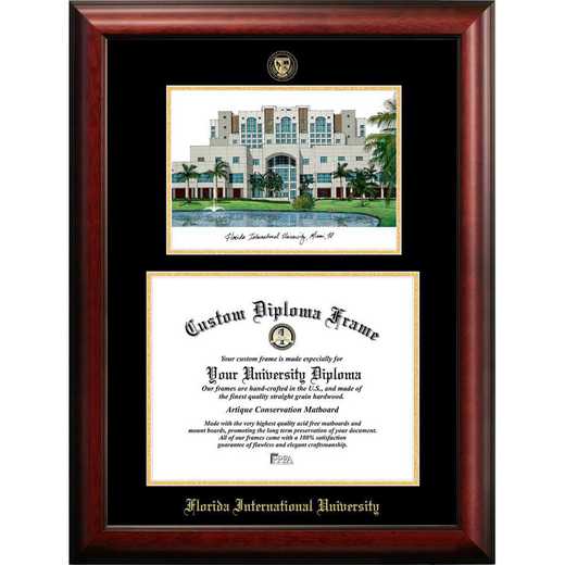 Campus Images Florida International University Mahogany Finished Wood Diploma Frame with Campus Lithograph