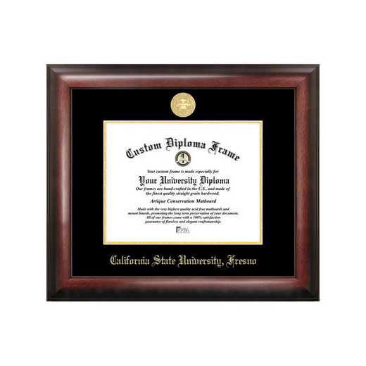21-CalStFresno-STD: Cal State Fresno 11w x 8.5h Gold Embossed Diploma Frame