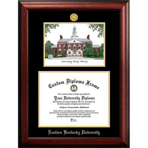 Campus Images Eastern Kentucky University Mahogany Finished Wood Diploma Frame with Campus Lithograph