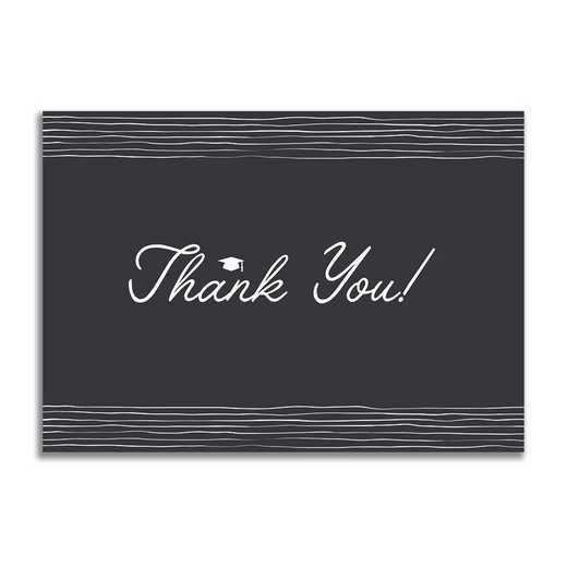 Timeless Black and White Graduation Thank You Note
