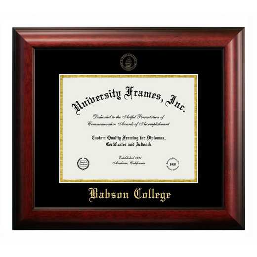 MA599MBSGED: Babson 14w x 11h Manhattan Black Single Mat Gold Embossed Diploma Frame