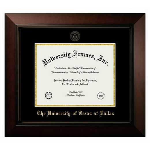 TX599MBSGED: UT Dallas 14w x 11h Manhattan Black Single Mat Gold Embossed Diploma Frame