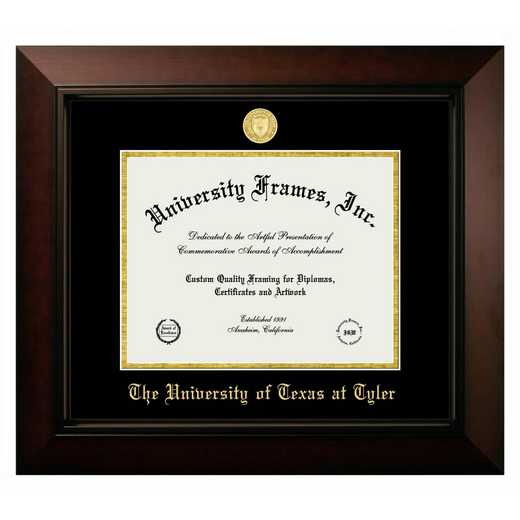 TX5979MBSGED: UT Tyler 11w x 8.5h Manhattan Black Single Mat Gold Embossed Diploma Frame