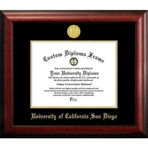 CA599GED: UC San Diego 11w x 8.5h Gold Embossed Diploma Frame