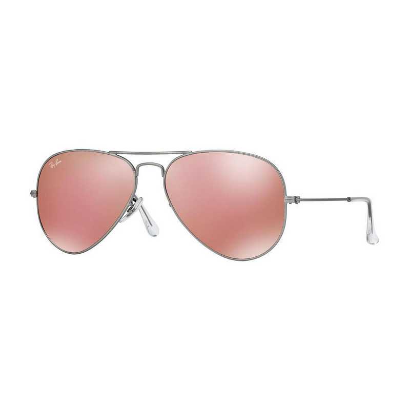 Ray Ban Aviator Sunglasses Silver Pink Flash