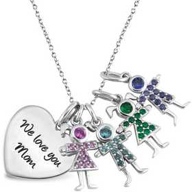 kids birthstone necklace for mom