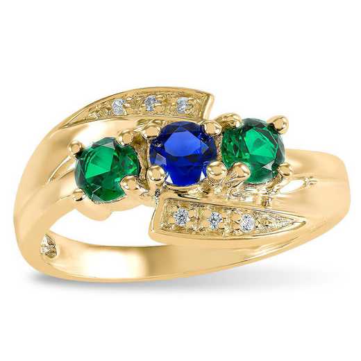 ArtCarved Touchstone Three-Stone Birthstone Ring: Camilla