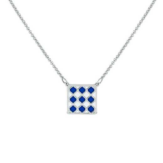 Ladies’ Alum Diamond Pattern Square Pendant Necklace