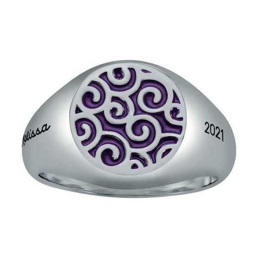 Ladies’ Discerning Swirl Round Top Signet Ring