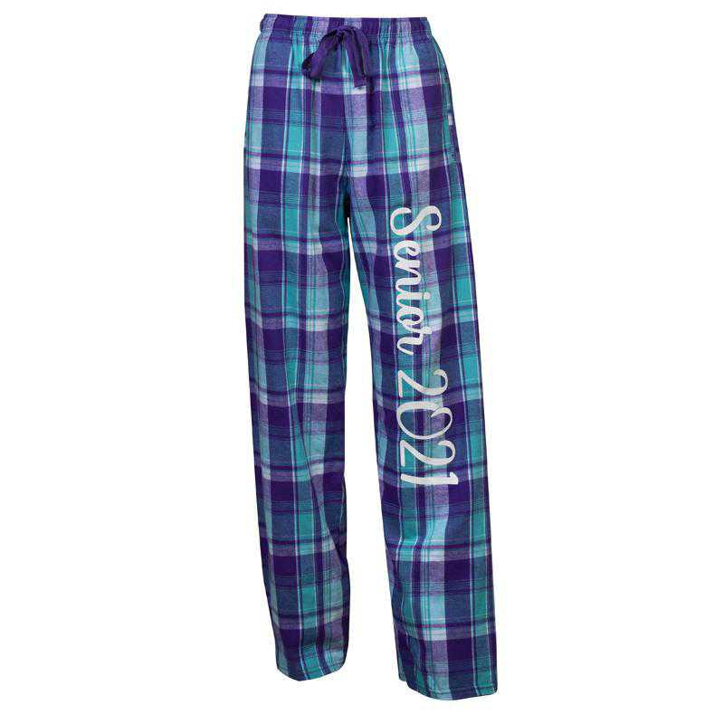 Best Womens Pajamas 2021 Women's Class of 2021 Flannel Pajama Pants, Purple/Turquoise