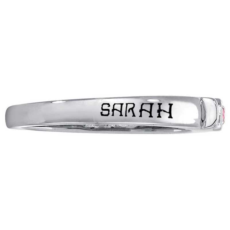 Engraved Bezel Set Birthstone Name Bracelet - Sterling Silver