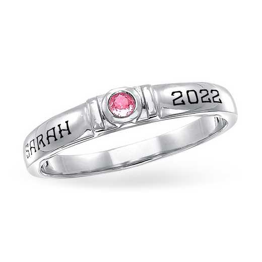 Women's Personalized Round Birthstone Stackable Ring: Irresistible