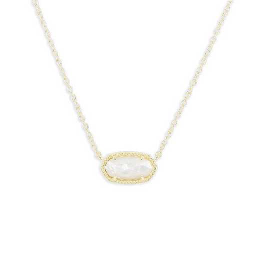 KSELI-NEC:Womens Fashion Necklace GOLD/IVORY MOP