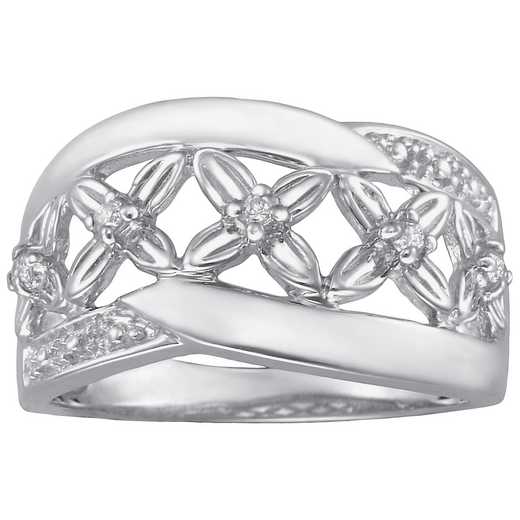 Women’s Personalized Floral Ring with Diamond Accents: Lily