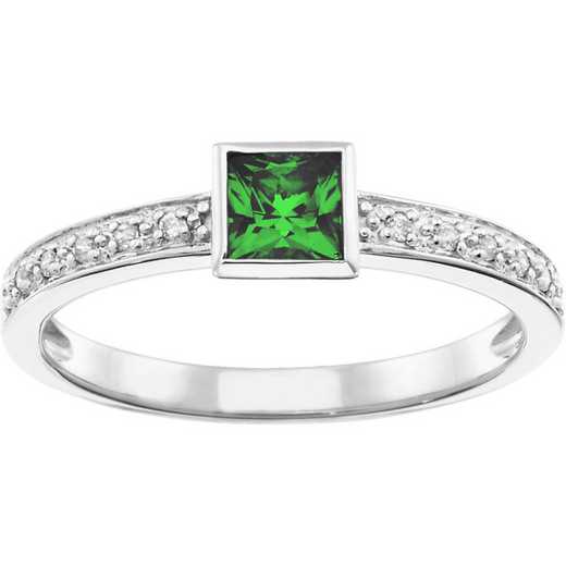 Women's Stackable Band with Princess-Cut Center Stone