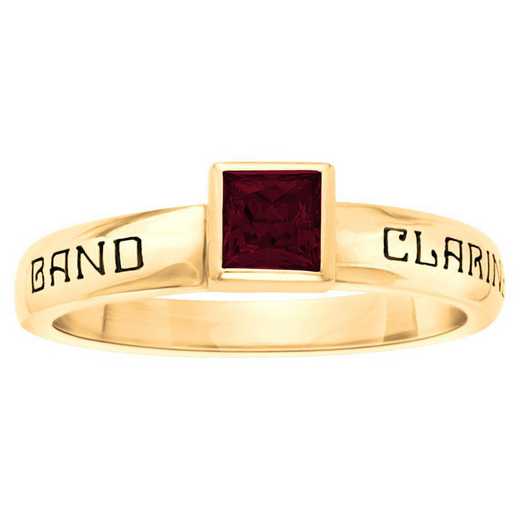 Women's Personalized Stackable Ring with Princess-Cut Birthstone: Treasure