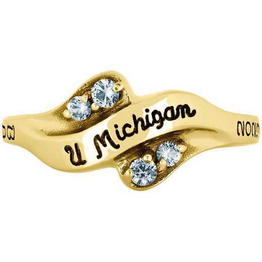 University of Michigan Ann Arbor Women's Seawind  with Diamonds and BirthstoneCollege Ring