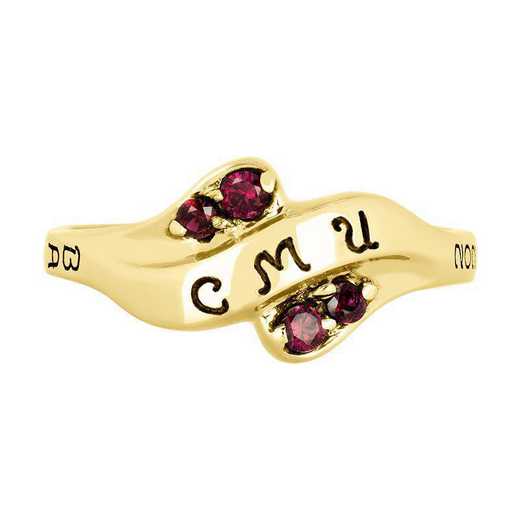 Central Michigan University Women's Seawind  with Diamonds and Birthstone College Ring