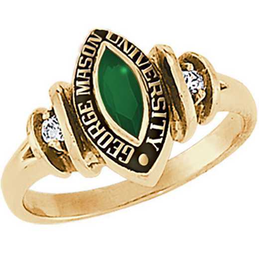 George Mason University Women's Duet with Diamonds and Birthstone College Ring