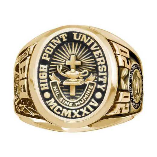 High Point University Men's Collegian College Ring with All Metal Top