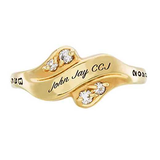 John Jay College of Criminal Justice Alumni Seawind with Diamonds and Birthstones Ring