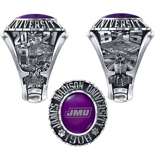 James Madison University Class Of 2021 Men's Traditional 876PL Traditional with Oval Stone