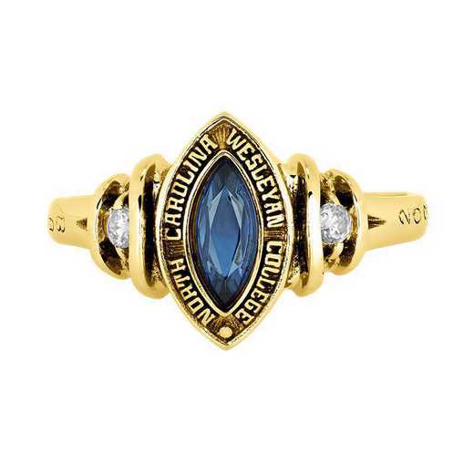North Carolina Wesleyan College Women's Duet College Ring with Diamonds and Birthstone