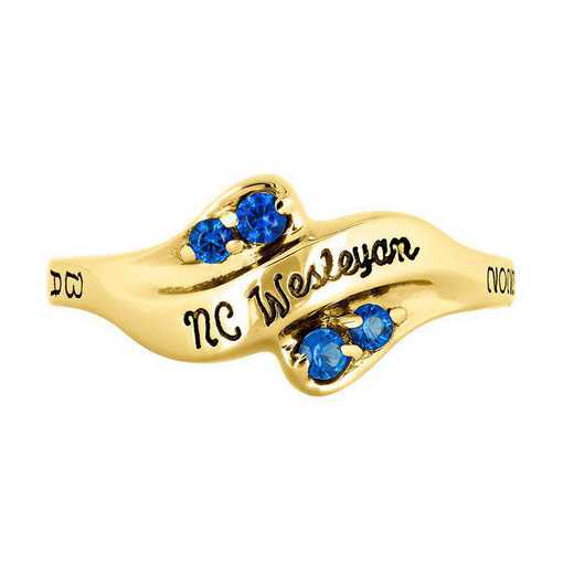 North Carolina Wesleyan College Women's Seawind College Ring with Diamonds and Birthstone