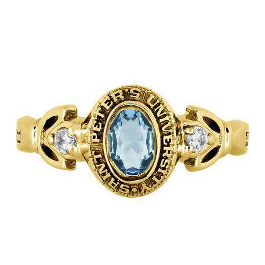 Saint Peter's University Women's Twilight College Ring with Diamond Top