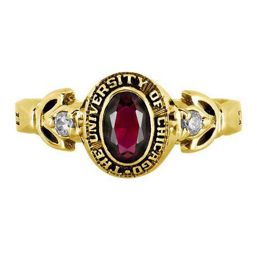 University of Chicago Women's Twilight Ring with Diamond Top College Ring