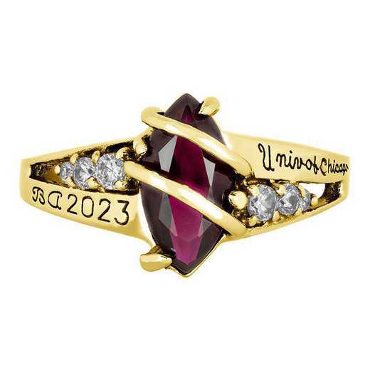 University of Chicago Women's Windswept Ring College Ring