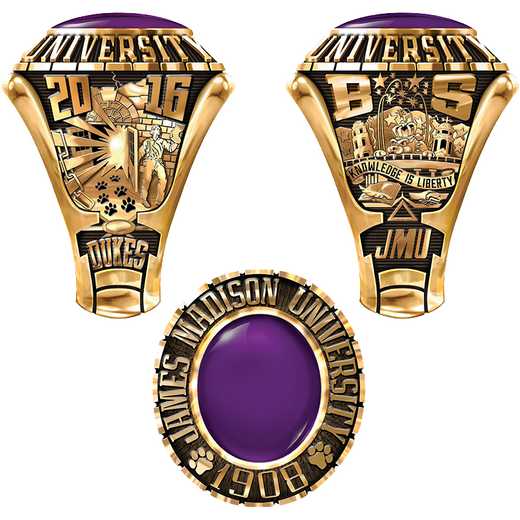 James Madison University Class Of 2016 Men's Traditional 876PL Traditional with Oval Stone