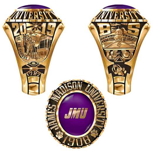 James Madison University Class Of 2019 Men's Traditional 876PL Traditional with Oval Stone