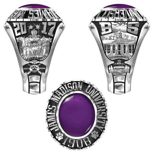 James Madison University Class Of 2017 Men's Traditional 876PL Traditional with Oval Stone