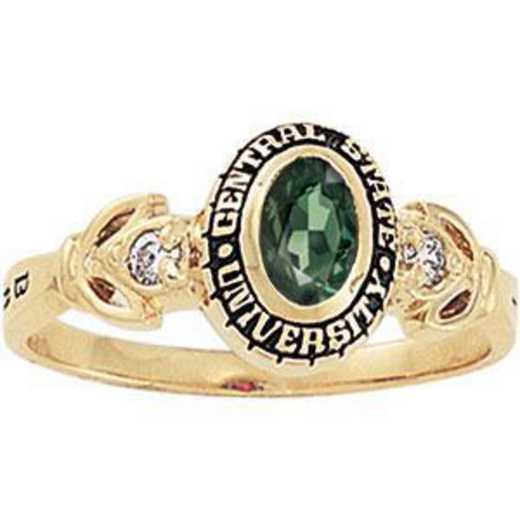 Wright State University Women's Twilight Ring with Diamond and Birthstone
