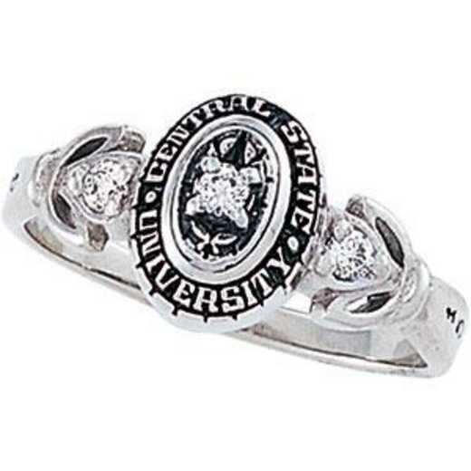 Wright State University Women's Twilight Ring with Diamond