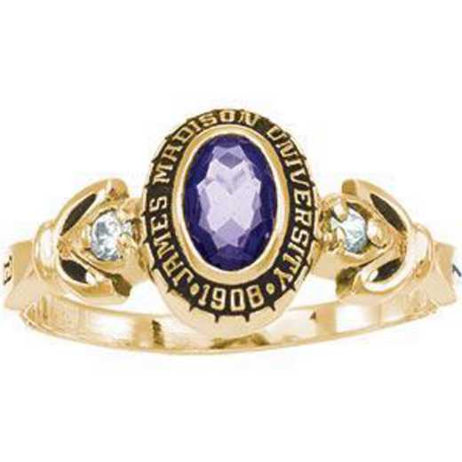 James Madison University Class of 2011 Women's Twilight Ring with Diamonds and Birthstone