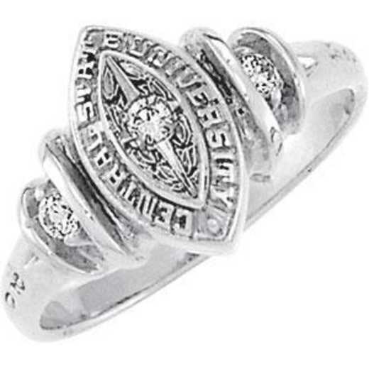 Fitchburg State University Women's Duet Ring with Diamond Panel